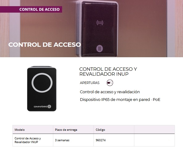 omnitec control acceso inup